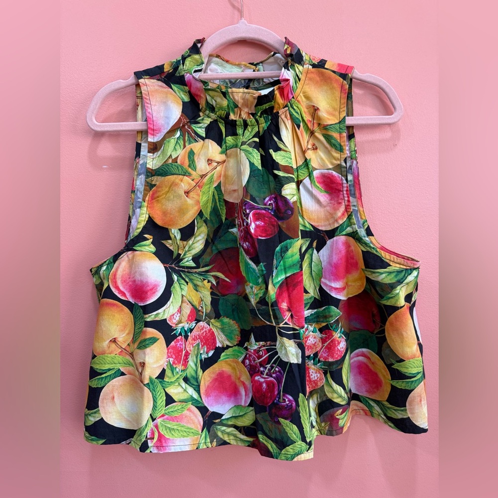 Anthropologie Maeve Orchard Fruit Sleeveless Blouse
